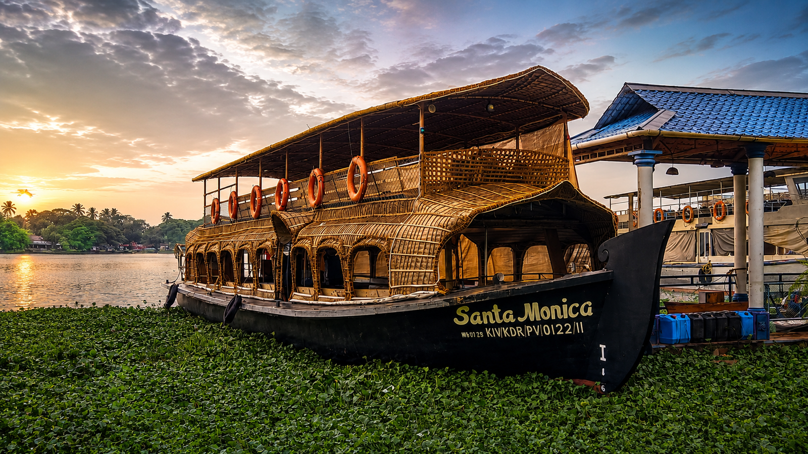 Santa Monica houseboat on the Kochi backwaters